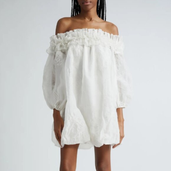Cinq A Sept NEVER WORN Nava Floral Embroidery Off the Shoulder Minidress - Picture 1 of 7